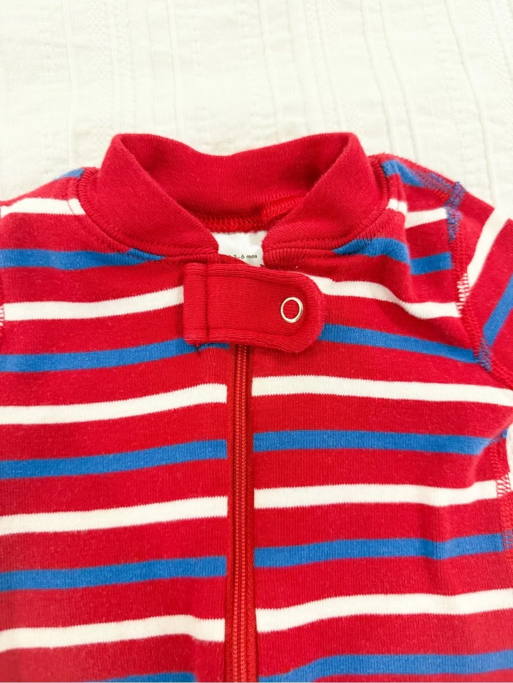 Hanna Andersson 100% Organic Cotton Zip Shortie Sleeper Red Blue 3–6M